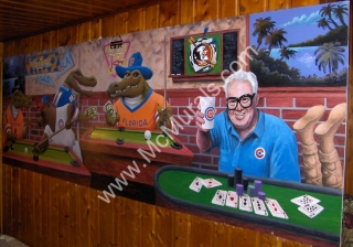 Football Fans - Entire Panel - This is for a couple who wanted a mural for their game room.